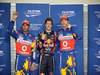 GP ABU DHABI, 12.11.2011- Qualifiche, Sebastian Vettel (GER), Red Bull Racing, RB7 pole position, Lewis Hamilton (GBR), McLaren  Mercedes, MP4-26 secondo e Jenson Button (GBR), McLaren  Mercedes, MP4-26 terzo 