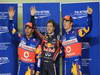 GP ABU DHABI, 12.11.2011- Qualifiche, Sebastian Vettel (GER), Red Bull Racing, RB7 pole position, Lewis Hamilton (GBR), McLaren  Mercedes, MP4-26 secondo e Jenson Button (GBR), McLaren  Mercedes, MP4-26 terzo 