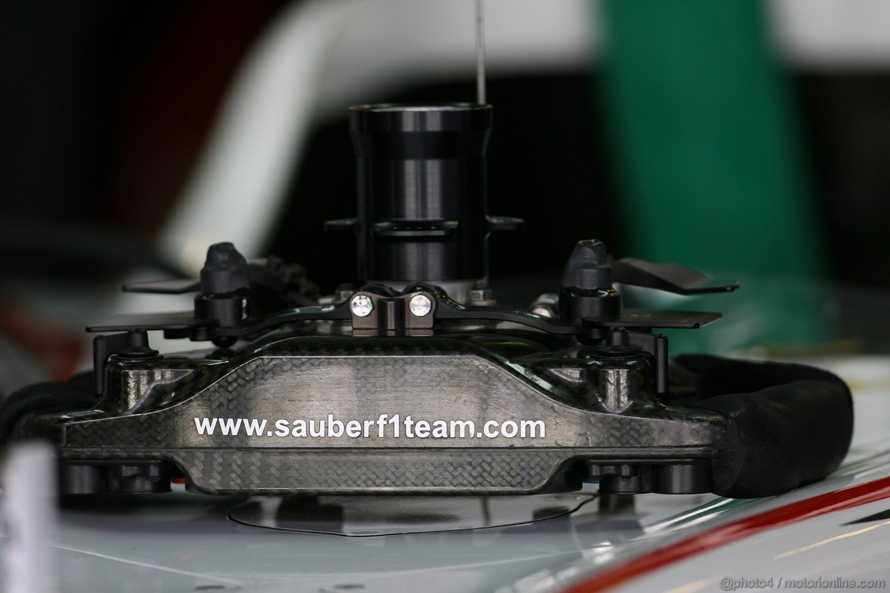 GP ABU DHABI, 11.11.2011- Prove Libere 1, Venerdi', Steering wheel of Sauber F1 Team C30 
