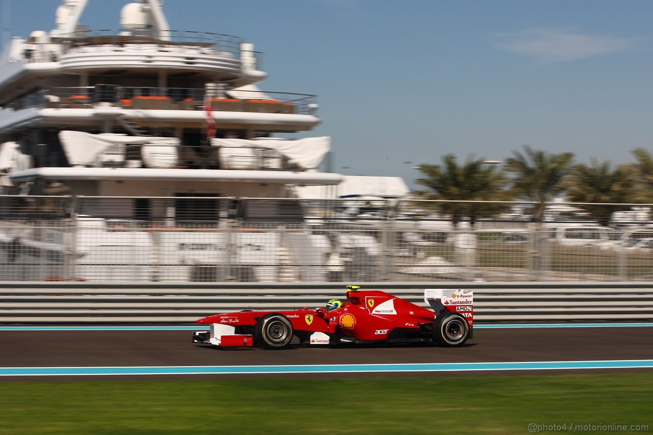 GP ABU DHABI, 11.11.2011- Prove Libere 1, Venerdi', Felipe Massa (BRA), Ferrari, F-150 Italia 