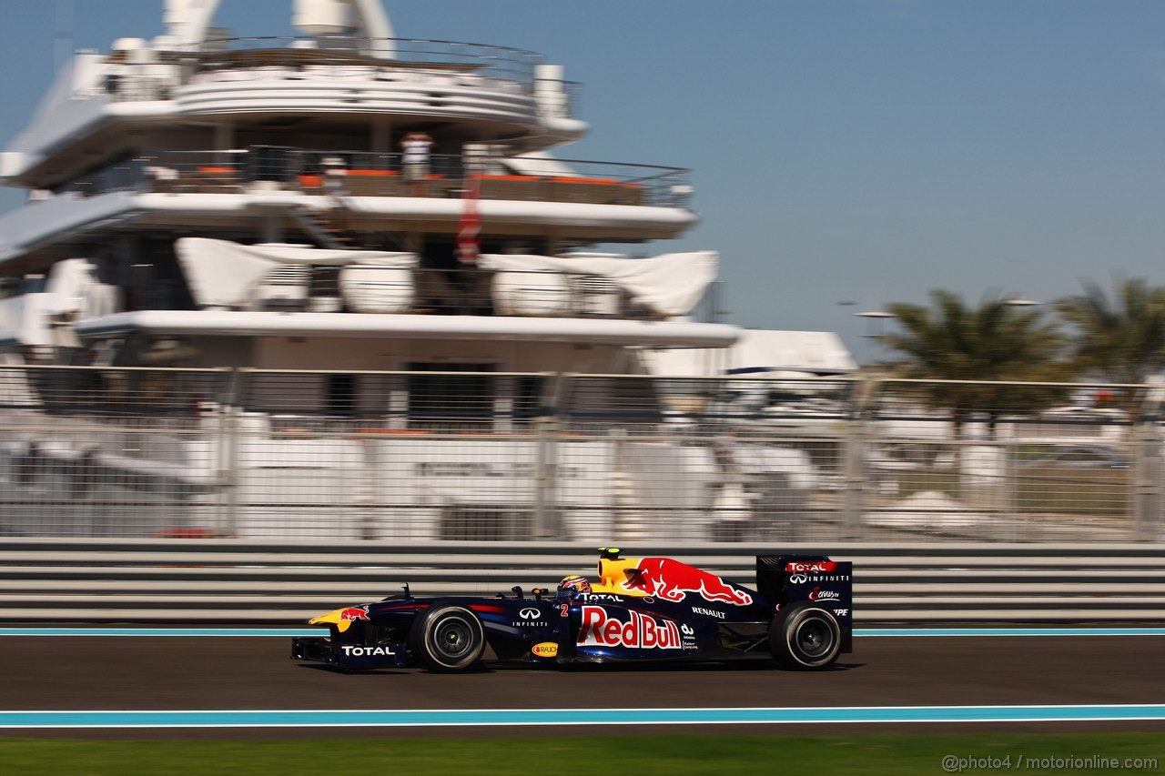 GP ABU DHABI, 11.11.2011- Prove Libere 1, Venerdi', Mark Webber (AUS), Red Bull Racing, RB7 