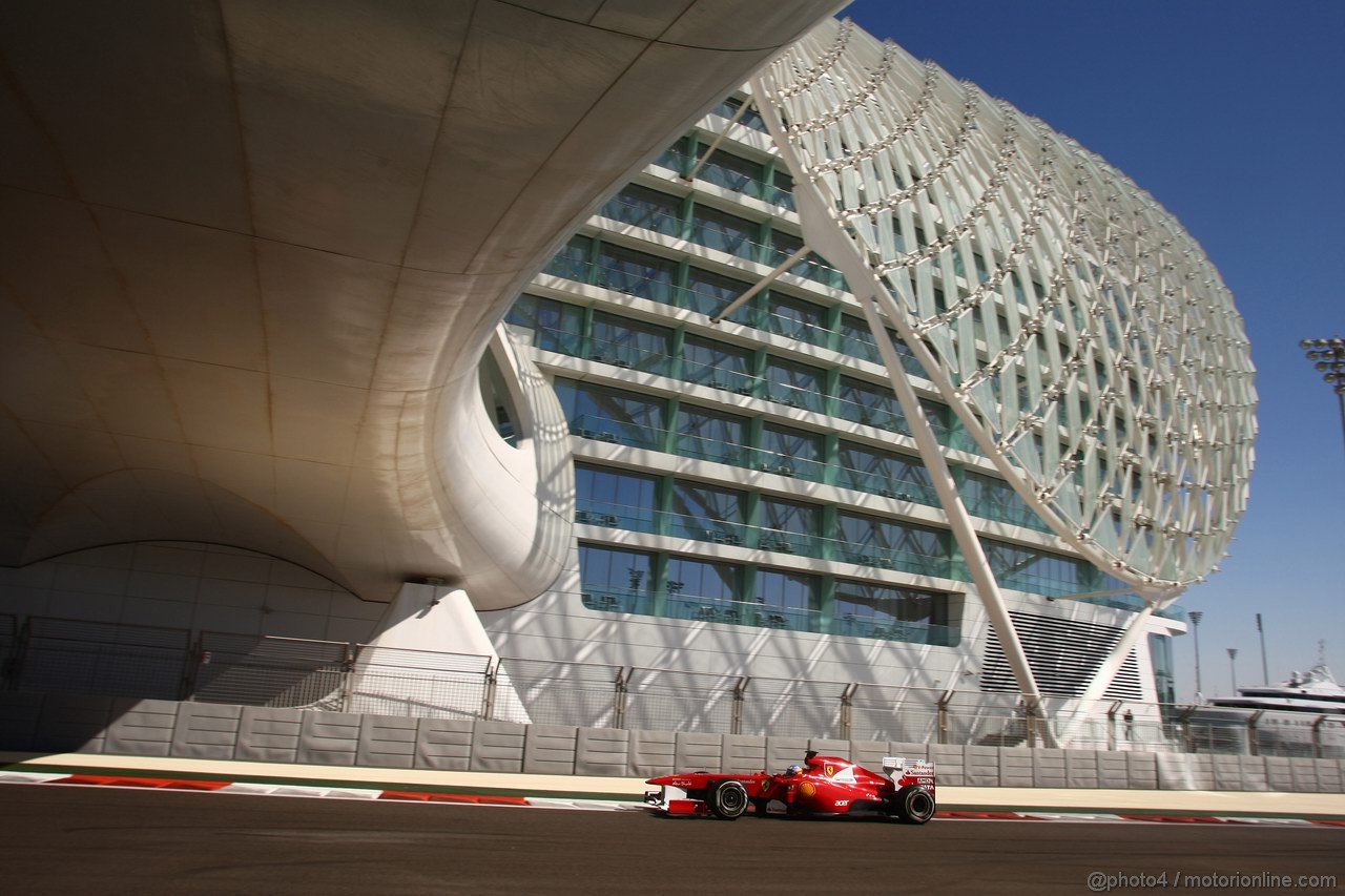 GP ABU DHABI, 11.11.2011- Prove Libere 1, Venerdi', Fernando Alonso (ESP), Ferrari, F-150 Italia 