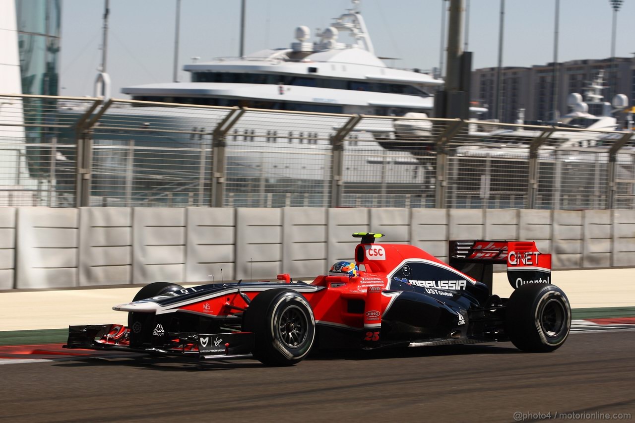 GP ABU DHABI, 11.11.2011- Prove Libere 1, Venerdi', Robert Wickens (CAN), Test driver, Marussia Virgin Racing VR-02