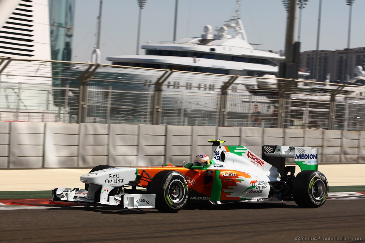 GP ABU DHABI, 11.11.2011- Prove Libere 1, Venerdi', Paul di Resta (GBR) Force India VJM04