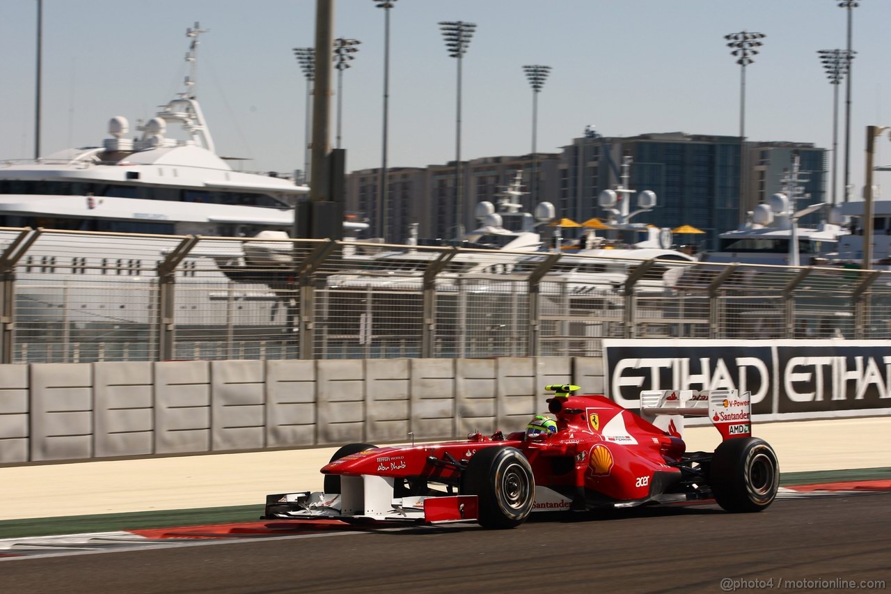 GP ABU DHABI, 11.11.2011- Prove Libere 1, Venerdi', Felipe Massa (BRA), Ferrari, F-150 Italia 