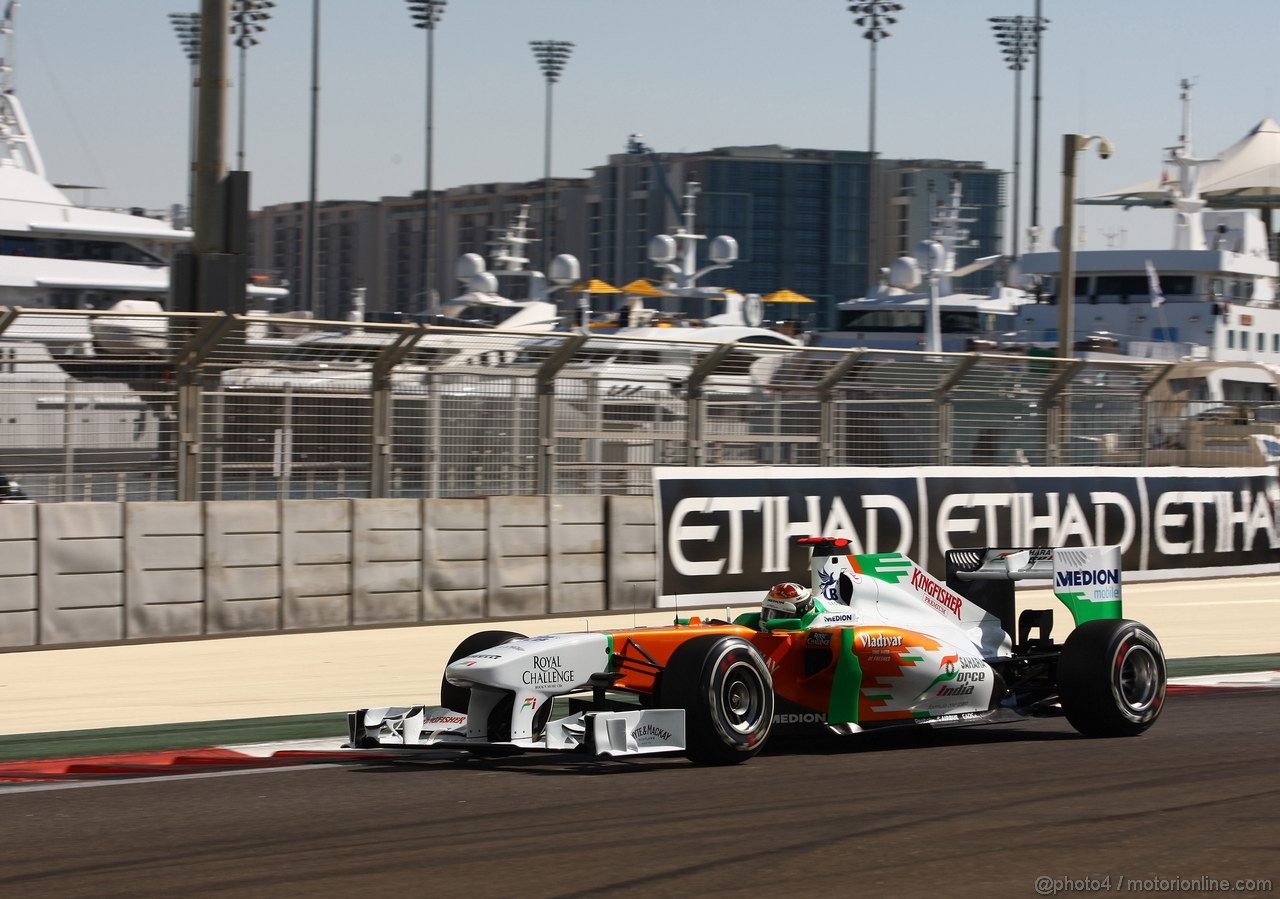 GP ABU DHABI, 11.11.2011- Prove Libere 1, Venerdi', Adrian Sutil (GER), Force India F1 Team, VJM04
