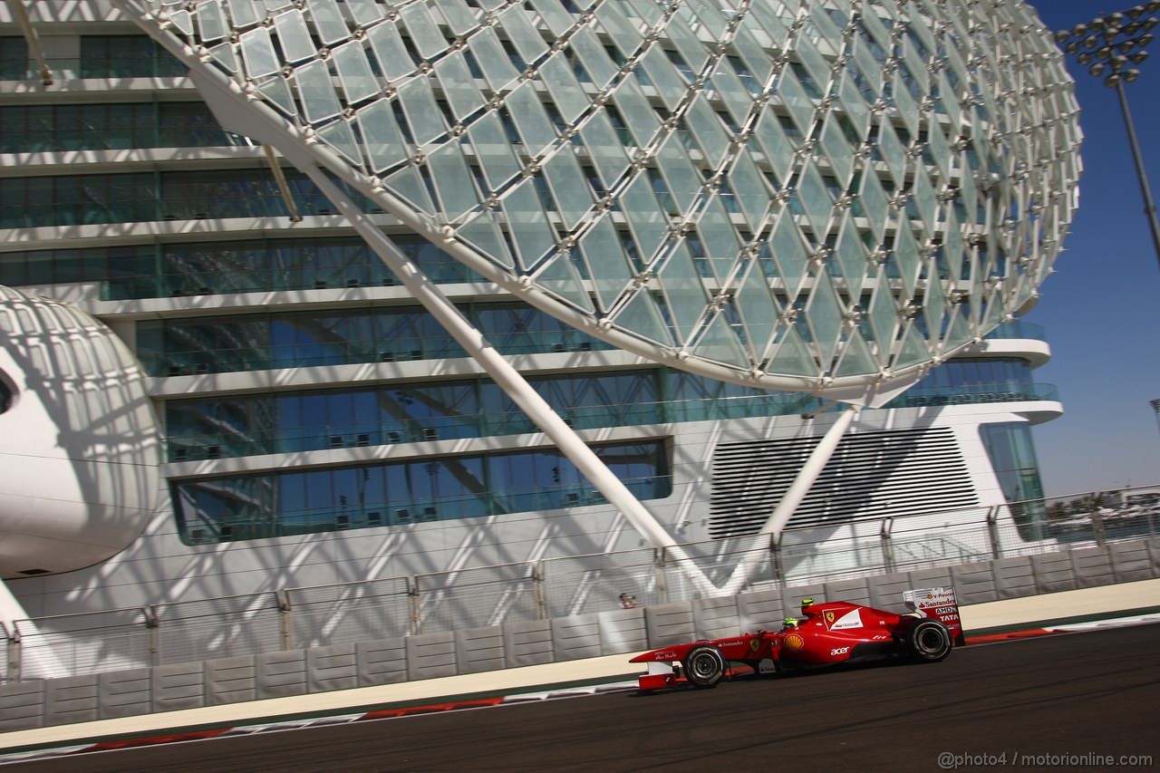 GP ABU DHABI, 11.11.2011- Prove Libere 1, Venerdi', Felipe Massa (BRA), Ferrari, F-150 Italia