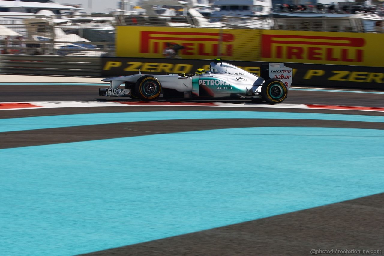 GP ABU DHABI, 11.11.2011- Prove Libere 1, Venerdi', Nico Rosberg (GER), Mercedes GP Petronas F1 Team, MGP W02 