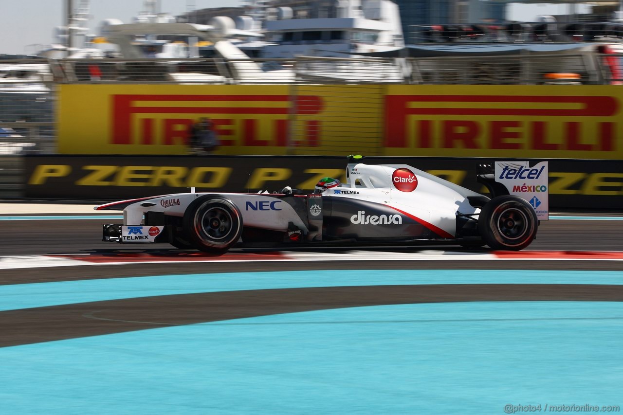 GP ABU DHABI, 11.11.2011- Prove Libere 1, Venerdi', Sergio Pérez (MEX), Sauber F1 Team C30