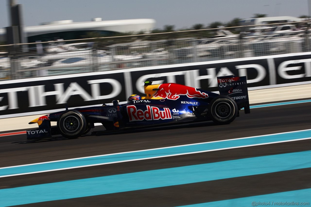 GP ABU DHABI, 11.11.2011- Prove Libere 1, Venerdi', Mark Webber (AUS), Red Bull Racing, RB7