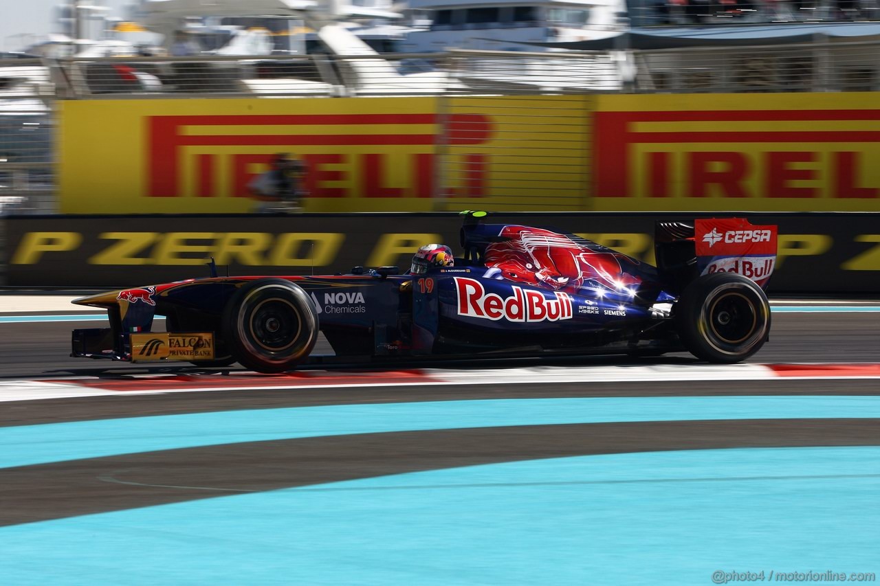 GP ABU DHABI, 11.11.2011- Prove Libere 1, Venerdi', Jaime Alguersuari (SPA), Scuderia Toro Rosso, STR6 