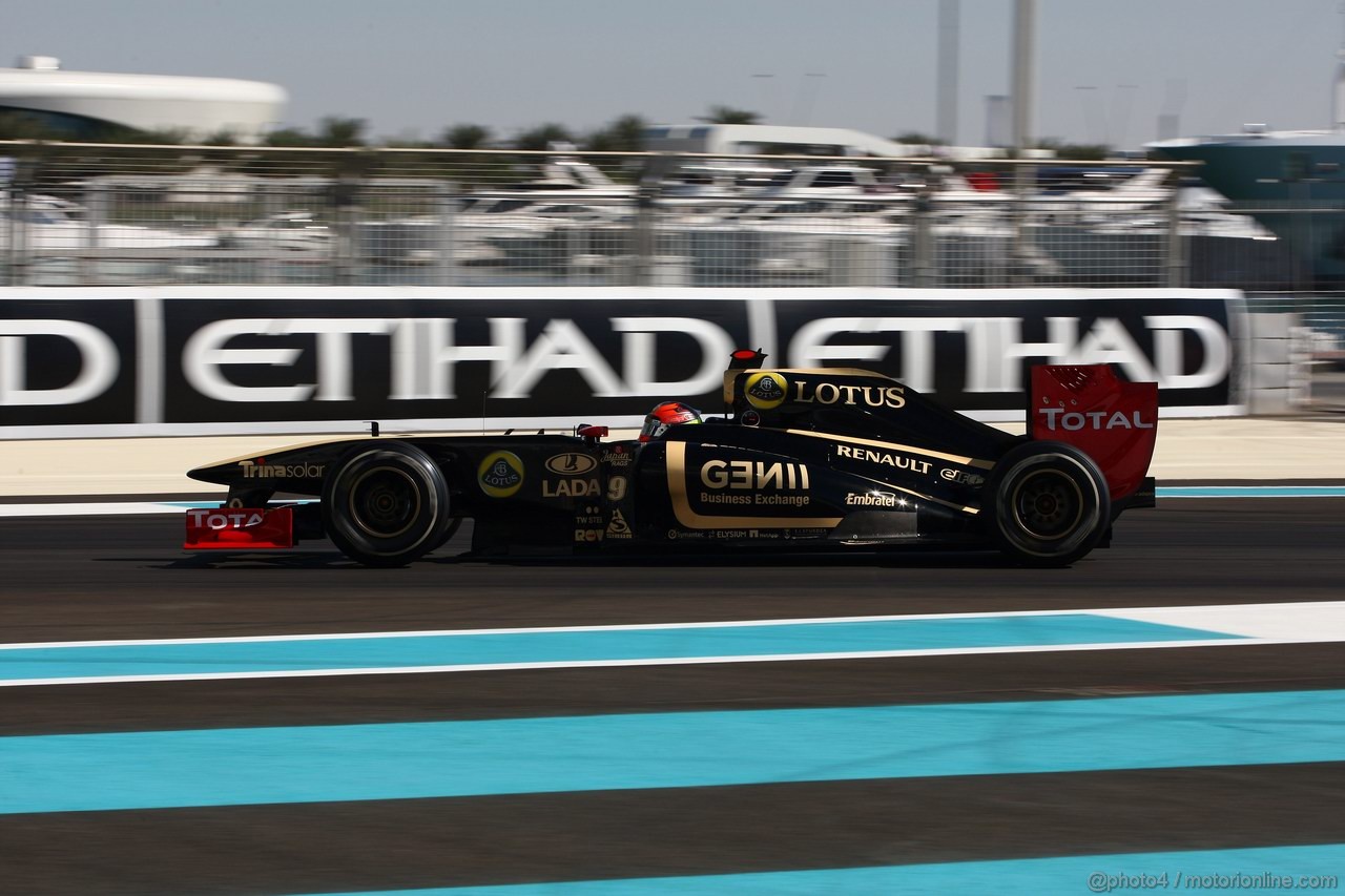 GP ABU DHABI, 11.11.2011- Prove Libere 1, Venerdi', Romain Grosjean (FRA), Test driver Lotus Renault GP, R31 