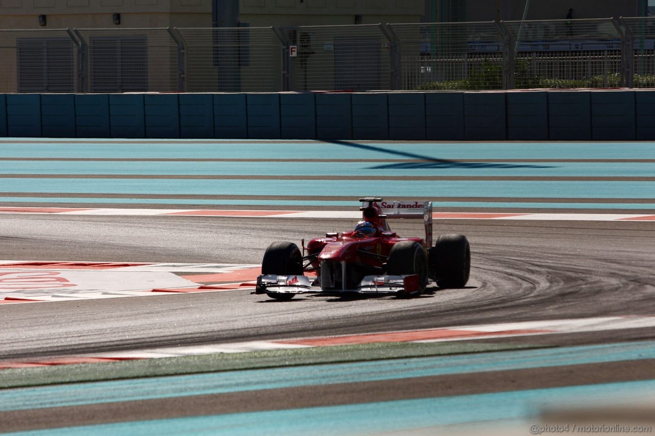 GP ABU DHABI, 11.11.2011- Prove Libere 1, Venerdi', Fernando Alonso (ESP), Ferrari, F-150 Italia 