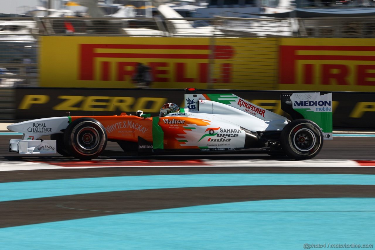GP ABU DHABI, 11.11.2011- Prove Libere 1, Venerdi', Adrian Sutil (GER), Force India F1 Team, VJM04 