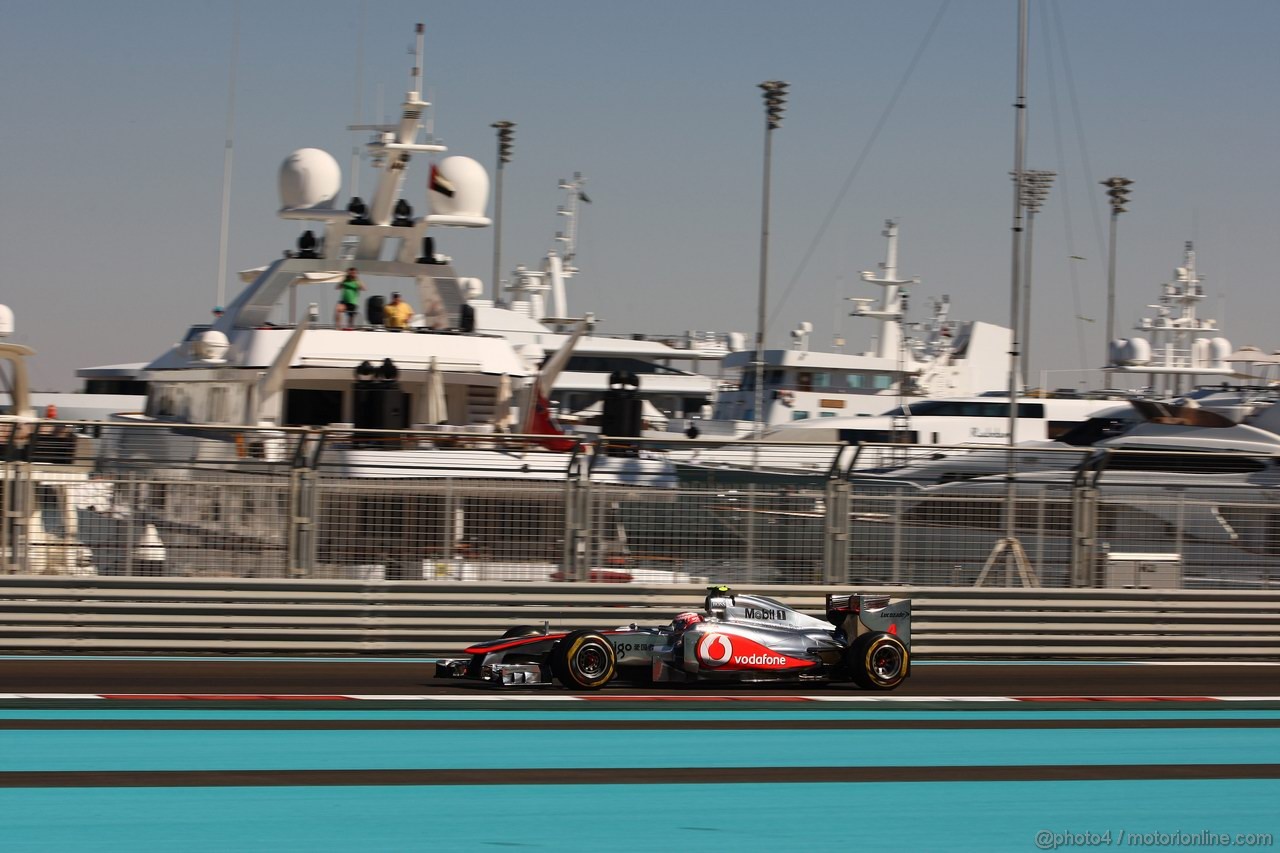 GP ABU DHABI, 11.11.2011- Prove Libere 1, Venerdi', Jenson Button (GBR), McLaren  Mercedes, MP4-26 