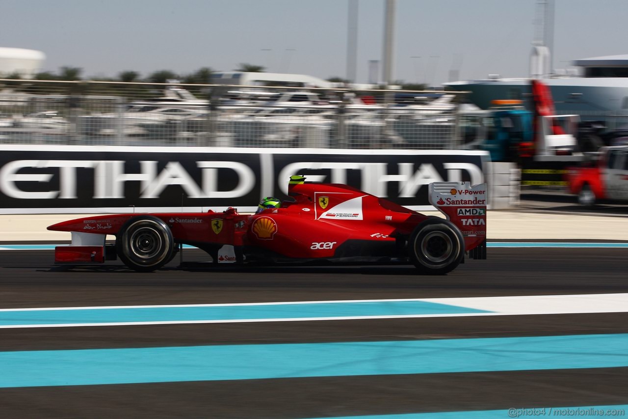 GP ABU DHABI, 11.11.2011- Prove Libere 1, Venerdi', Felipe Massa (BRA), Ferrari, F-150 Italia 