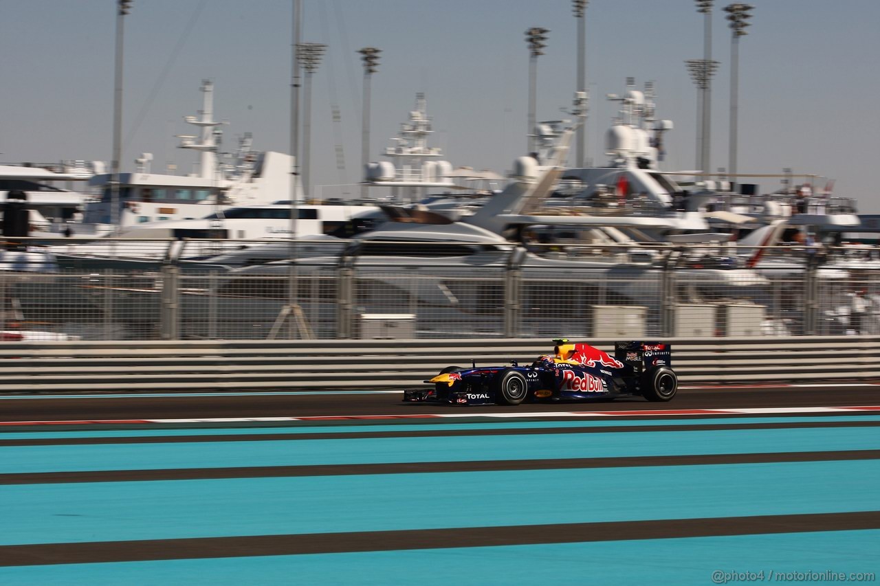 GP ABU DHABI, 11.11.2011- Prove Libere 1, Venerdi', Mark Webber (AUS), Red Bull Racing, RB7