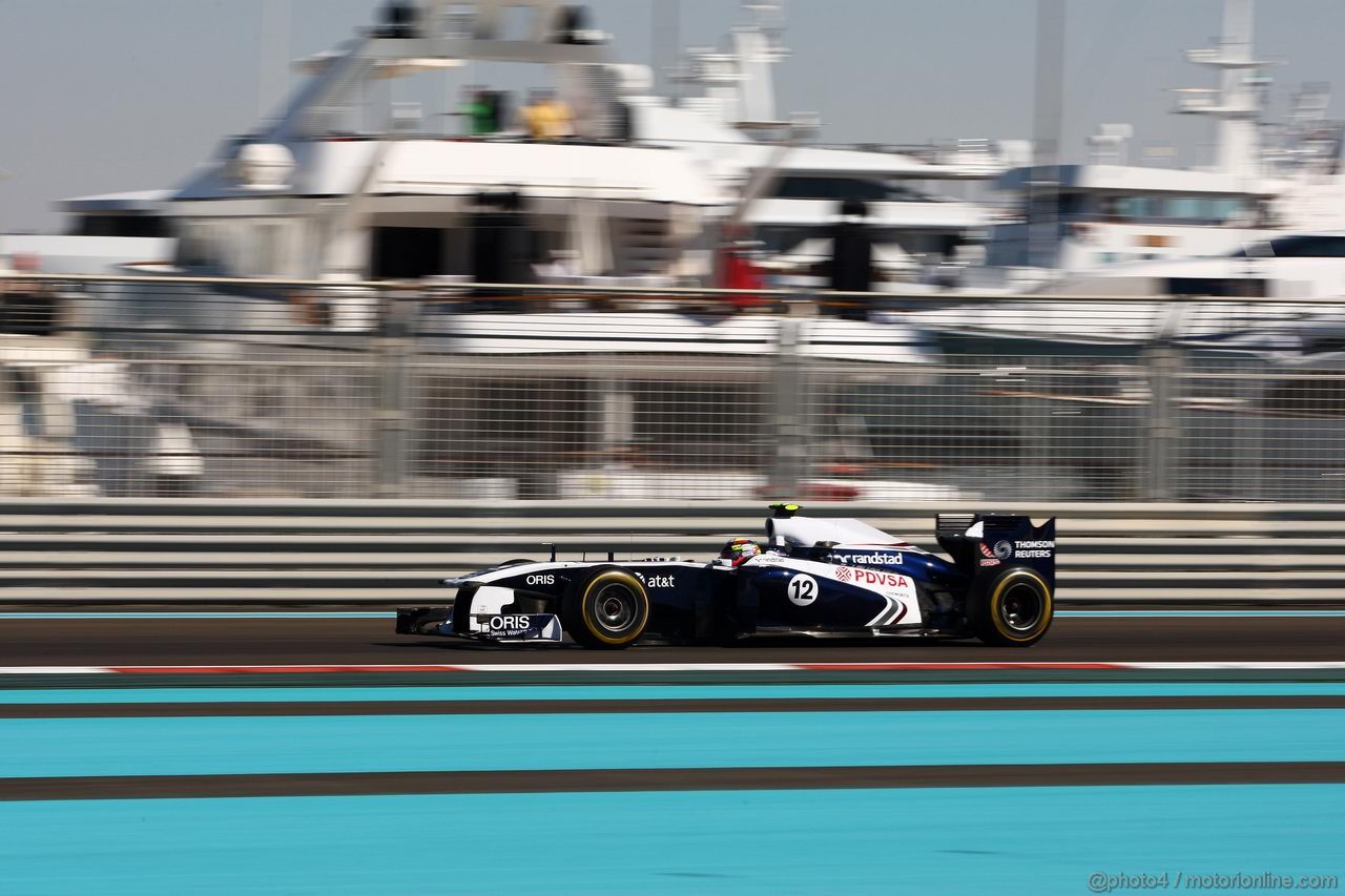 GP ABU DHABI, 11.11.2011- Prove Libere 1, Venerdi', Pastor Maldonado (VEN), Williams FW33