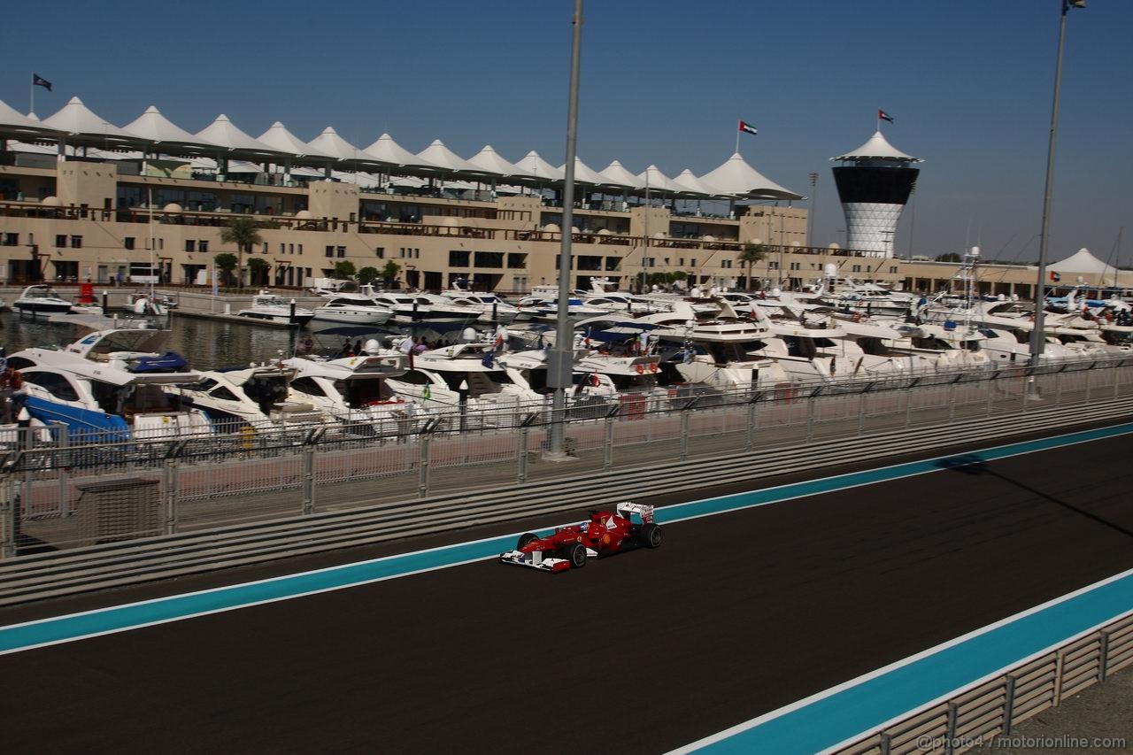 GP ABU DHABI, 11.11.2011- Prove Libere 1, Venerdi', Fernando Alonso (ESP), Ferrari, F-150 Italia 