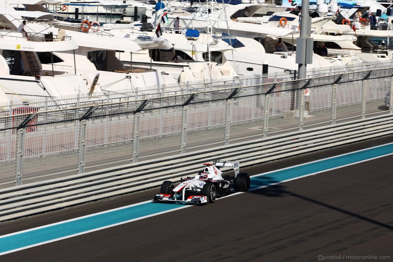 GP ABU DHABI, 11.11.2011- Prove Libere 1, Venerdi', Kamui Kobayashi (JAP), Sauber F1 Team C30 