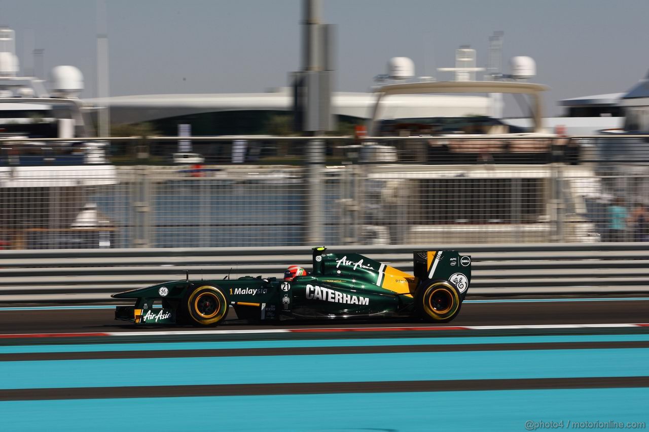 GP ABU DHABI, 11.11.2011- Prove Libere 1, Venerdi', Jarno Trulli (ITA), Team Lotus, TL11 