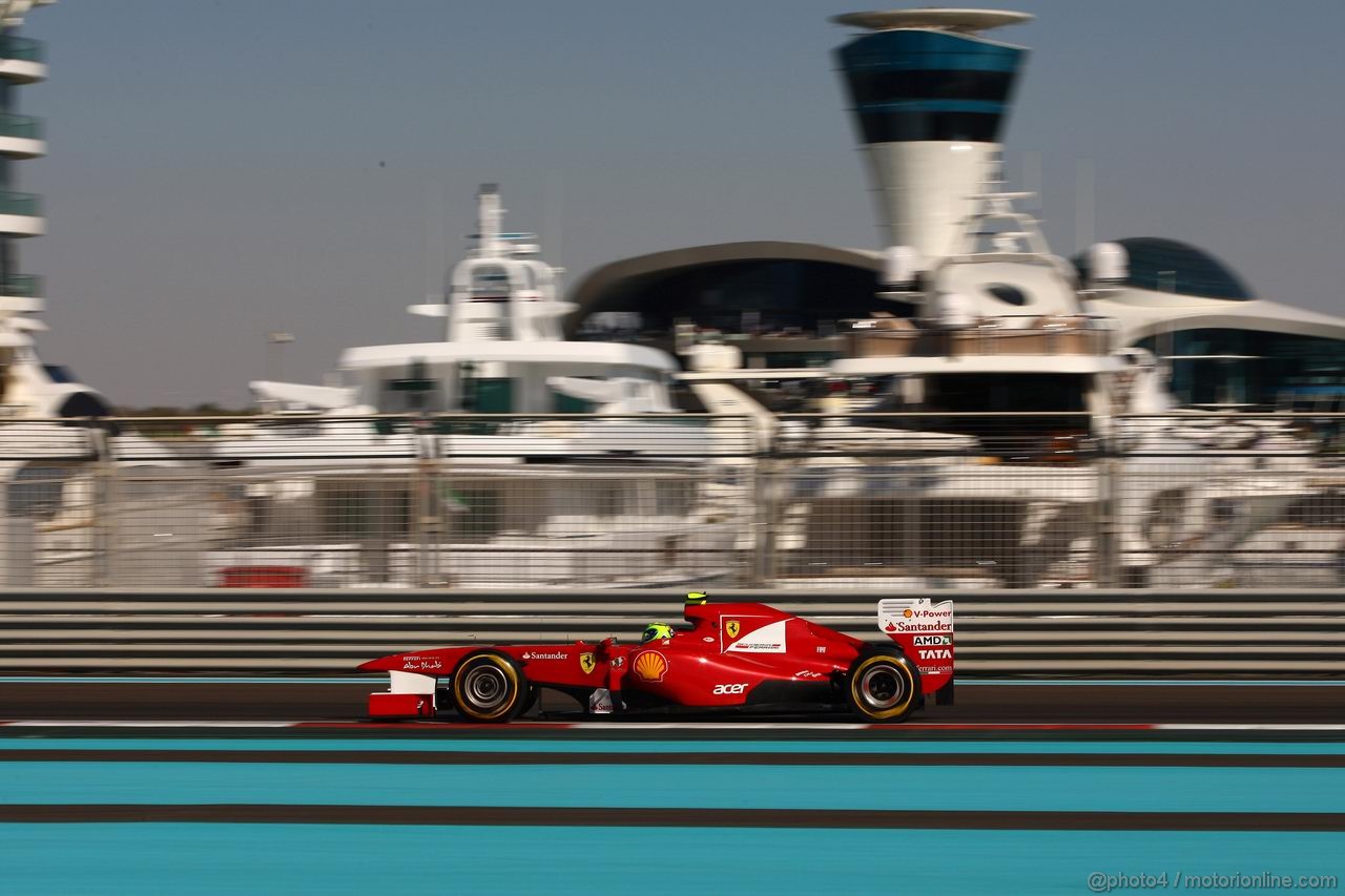 GP ABU DHABI, 11.11.2011- Prove Libere 1, Venerdi', Felipe Massa (BRA), Ferrari, F-150 Italia