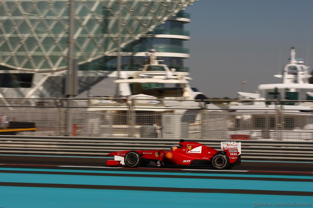 GP ABU DHABI, 11.11.2011- Prove Libere 1, Venerdi', Fernando Alonso (ESP), Ferrari, F-150 Italia