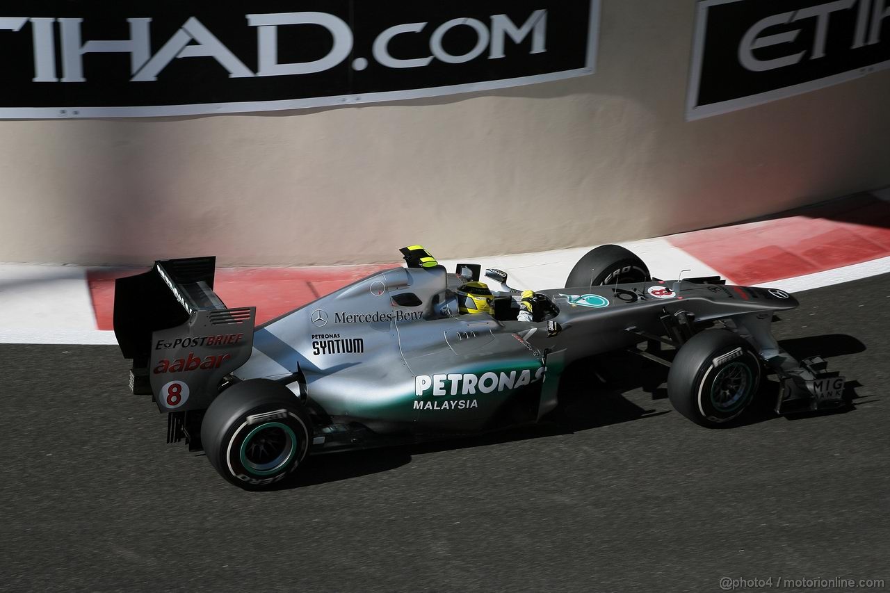 GP ABU DHABI, 11.11.2011- Prove Libere 1, Venerdi', Nico Rosberg (GER), Mercedes GP Petronas F1 Team, MGP W02 