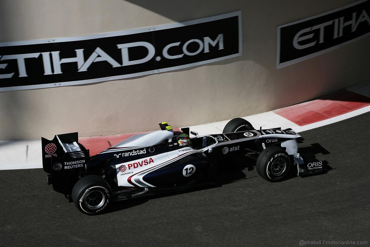 GP ABU DHABI, 11.11.2011- Prove Libere 1, Venerdi', Pastor Maldonado (VEN), Williams FW33
