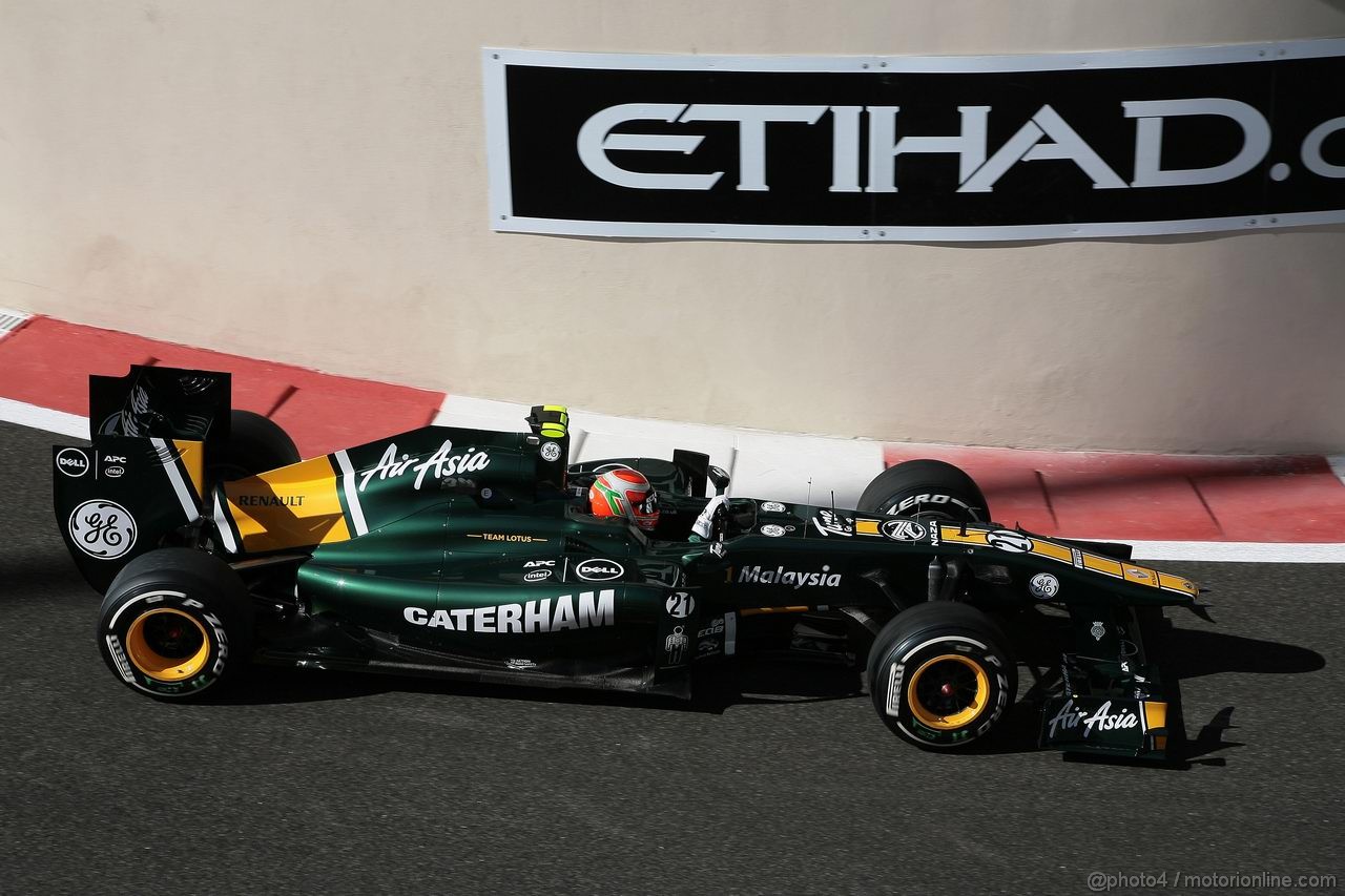GP ABU DHABI, 11.11.2011- Prove Libere 1, Venerdi', Jarno Trulli (ITA), Team Lotus, TL11 