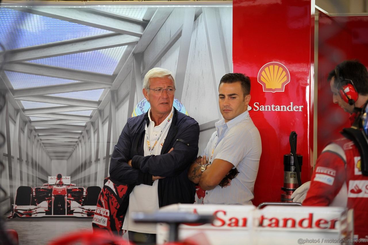 GP ABU DHABI, 11.11.2011- Prove Libere 1, Venerdi', Marcello Lippi e Fabio Cannavaro (ITA)
