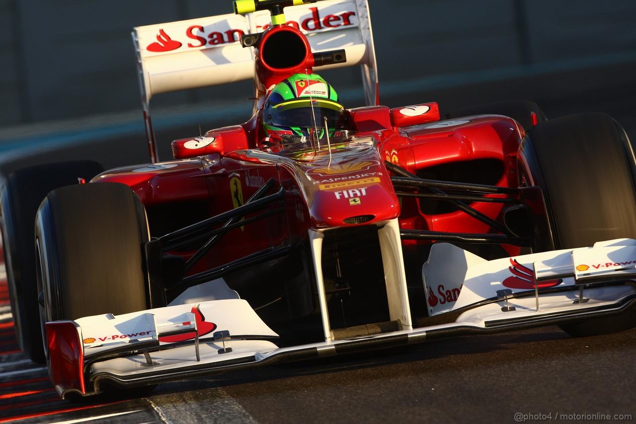 GP ABU DHABI, 11.11.2011- Prove Libere 2, Venerdi', Felipe Massa (BRA), Ferrari, F-150 Italia 
