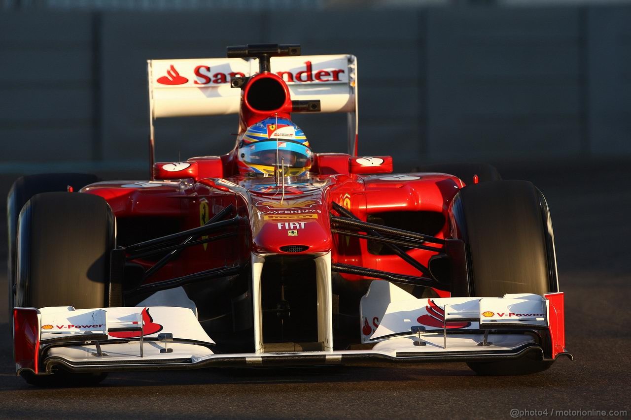 GP ABU DHABI, 11.11.2011- Prove Libere 2, Venerdi', Fernando Alonso (ESP), Ferrari, F-150 Italia 