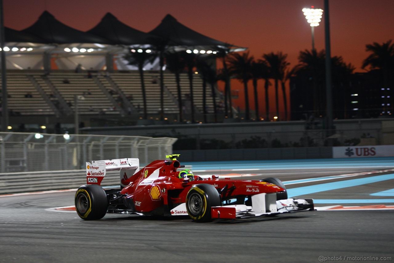 GP ABU DHABI, 11.11.2011- Prove Libere 2, Venerdi', Felipe Massa (BRA), Ferrari, F-150 Italia 