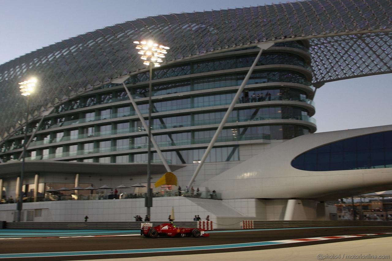 GP ABU DHABI, 11.11.2011- Prove Libere 2, Venerdi', Felipe Massa (BRA), Ferrari, F-150 Italia