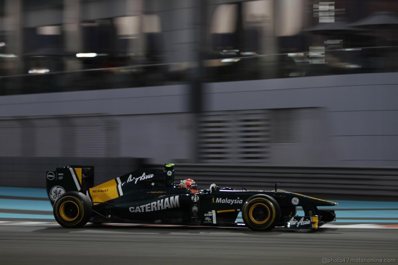 GP ABU DHABI, 11.11.2011- Prove Libere 2, Venerdi', Jarno Trulli (ITA), Team Lotus, TL11
