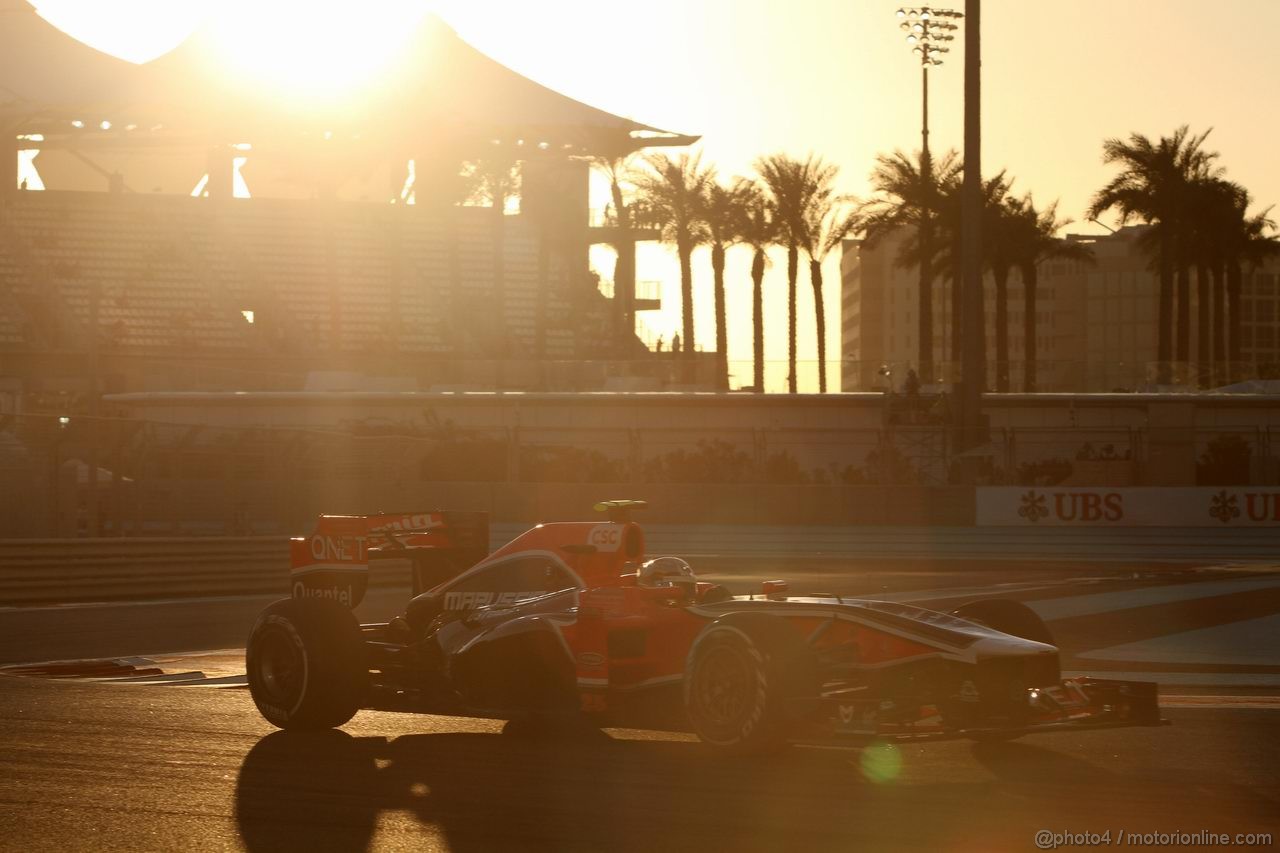 GP ABU DHABI, 11.11.2011- Prove Libere 2, Venerdi', Jerome D'Ambrosio (BEL), Marussia Virgin Racing VR-02 