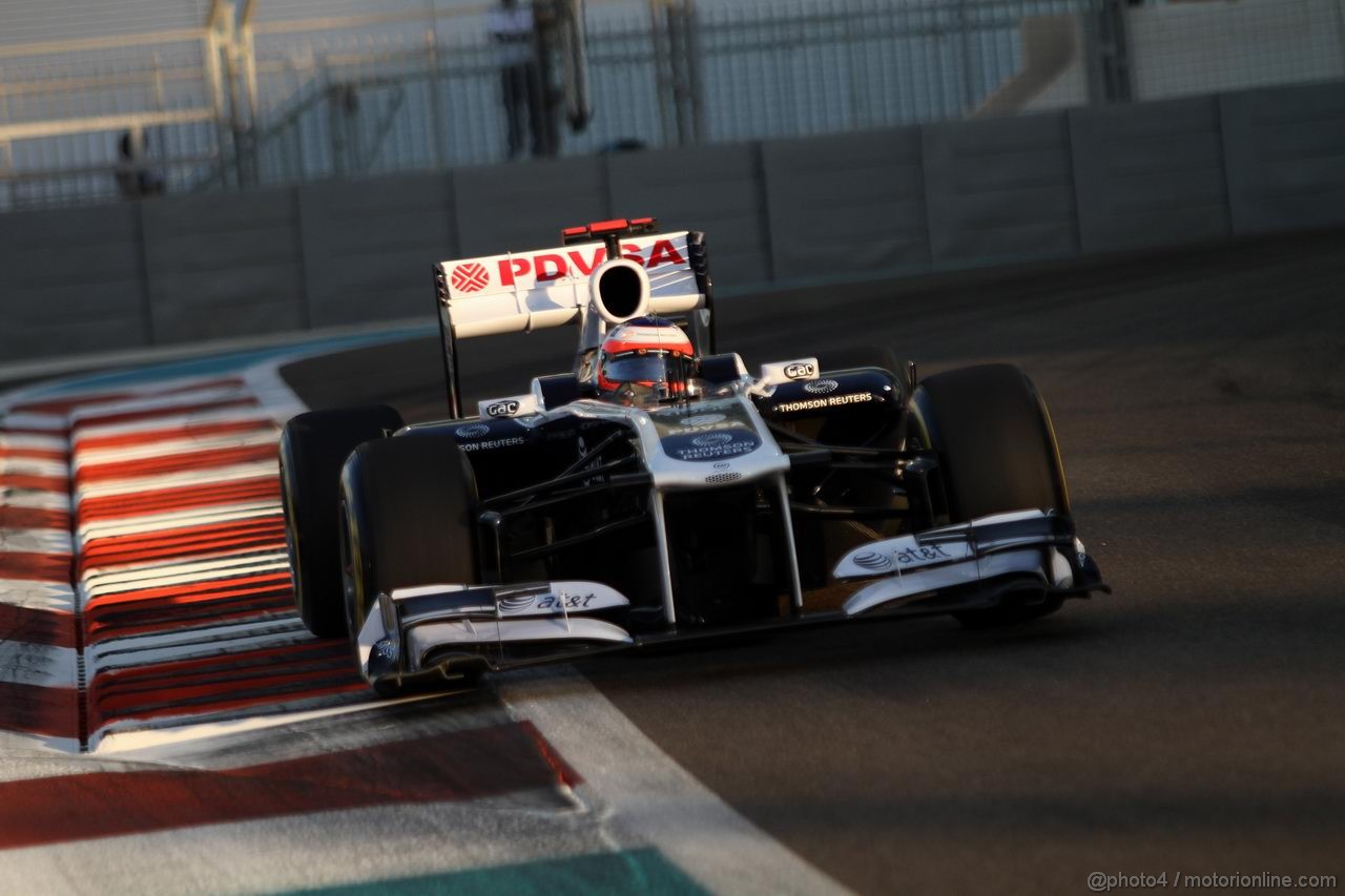 GP ABU DHABI, 11.11.2011- Prove Libere 2, Venerdi', Rubens Barrichello (BRA), Williams FW33 