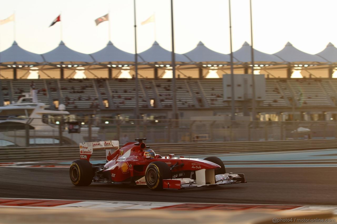 GP ABU DHABI, 11.11.2011- Prove Libere 2, Venerdi', Fernando Alonso (ESP), Ferrari, F-150 Italia 