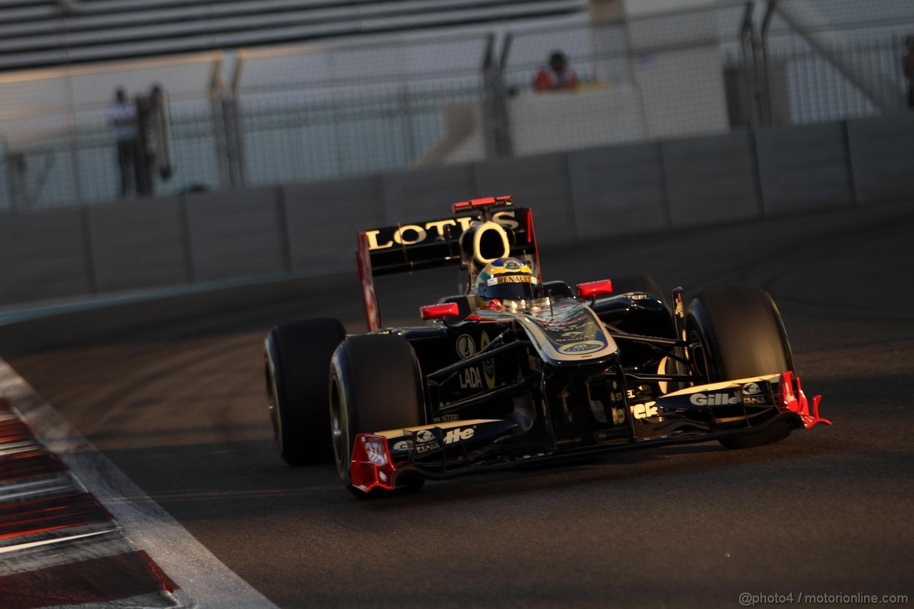 GP ABU DHABI, 11.11.2011- Prove Libere 2, Venerdi', Bruno Senna (BRA), Lotus Renault GP R31 