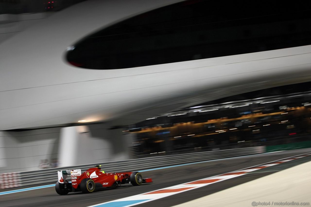 GP ABU DHABI, 11.11.2011- Prove Libere 2, Venerdi', Felipe Massa (BRA), Ferrari, F-150 Italia 
