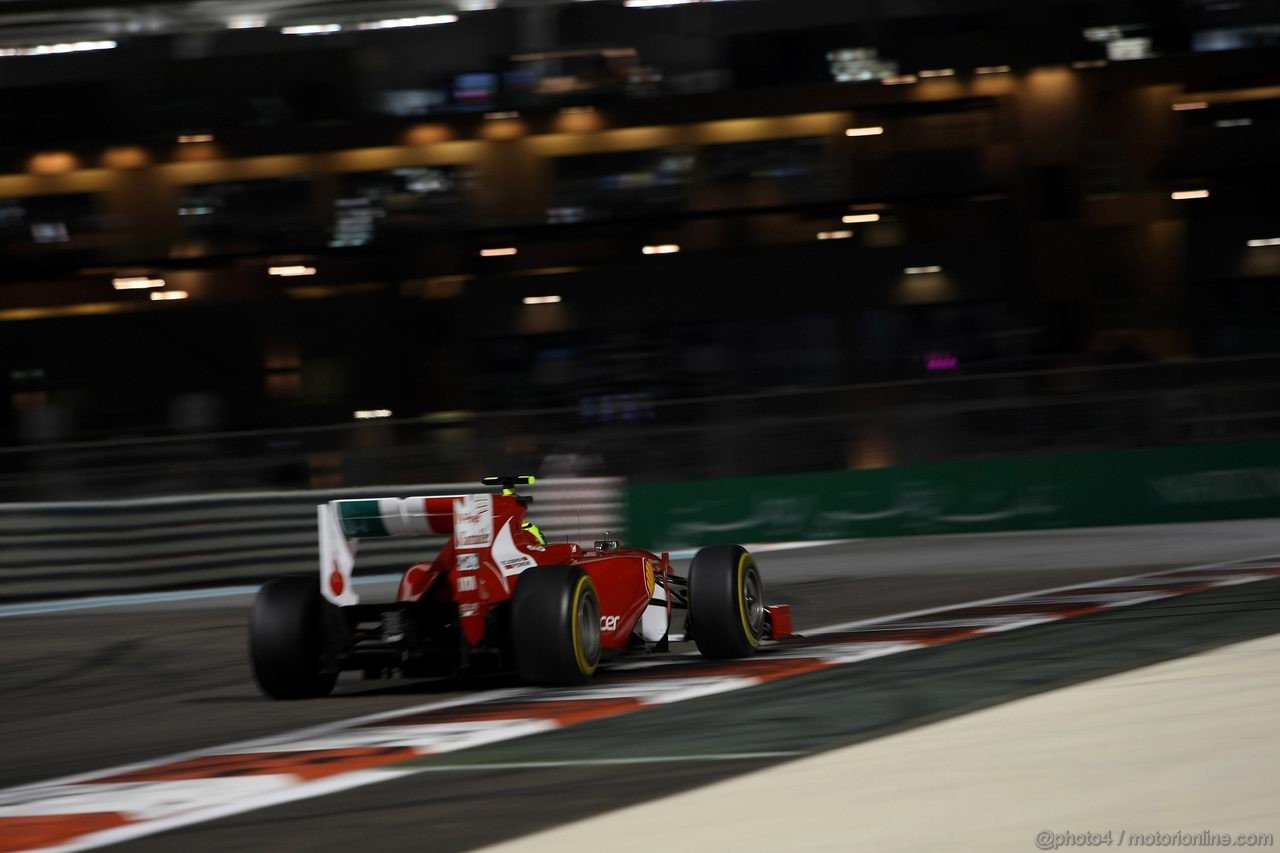 GP ABU DHABI, 11.11.2011- Prove Libere 2, Venerdi', Felipe Massa (BRA), Ferrari, F-150 Italia 