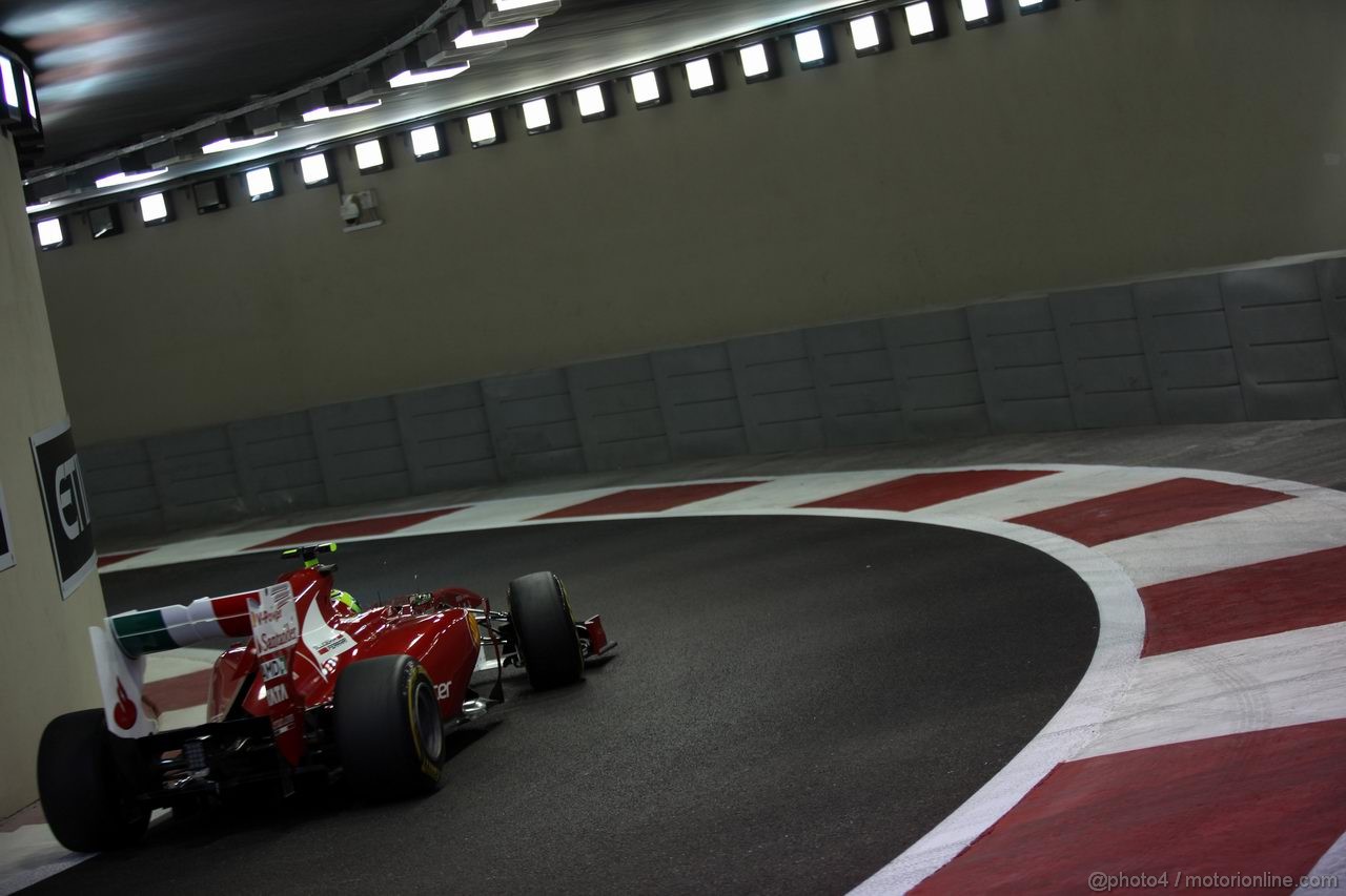 GP ABU DHABI, 11.11.2011- Prove Libere 2, Venerdi', Felipe Massa (BRA), Ferrari, F-150 Italia 