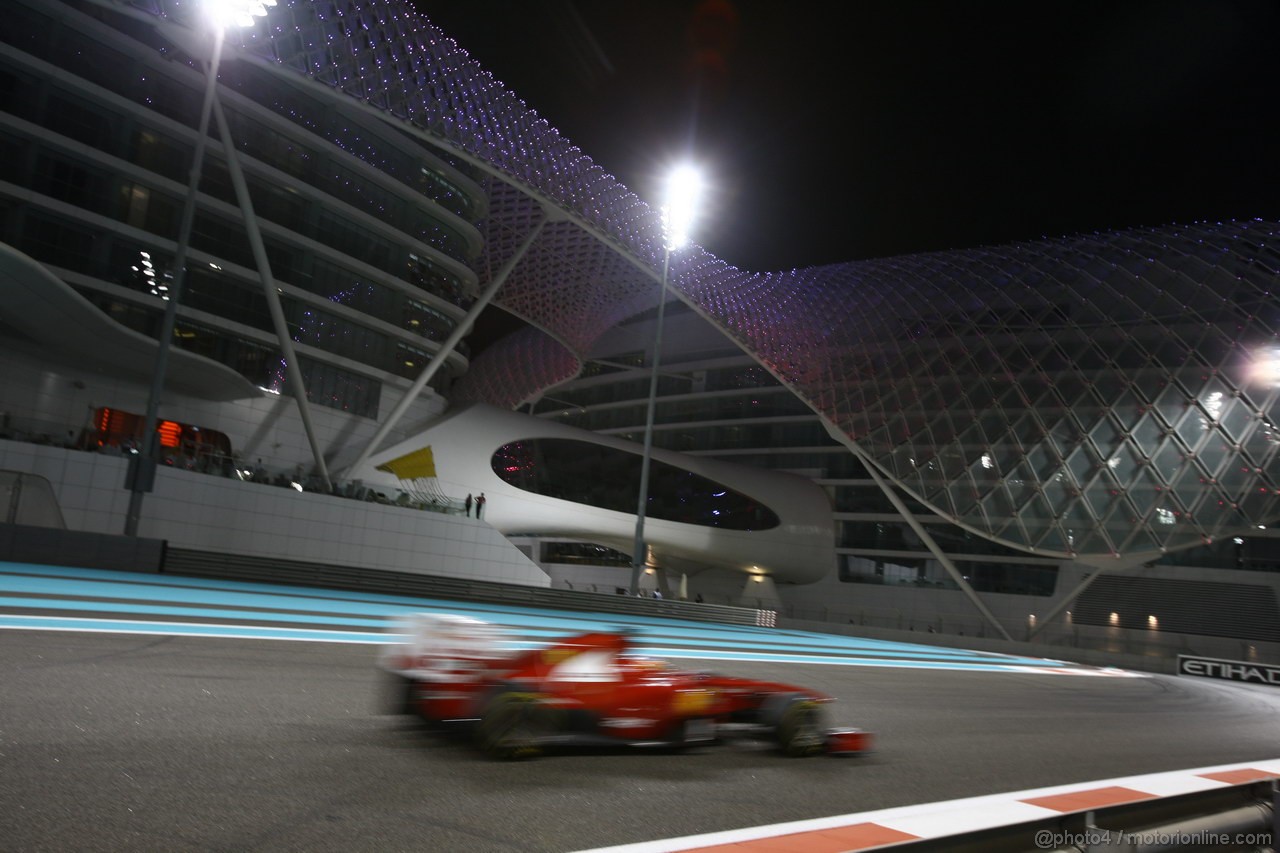 GP ABU DHABI, 11.11.2011- Prove Libere 2, Venerdi', Fernando Alonso (ESP), Ferrari, F-150 Italia 