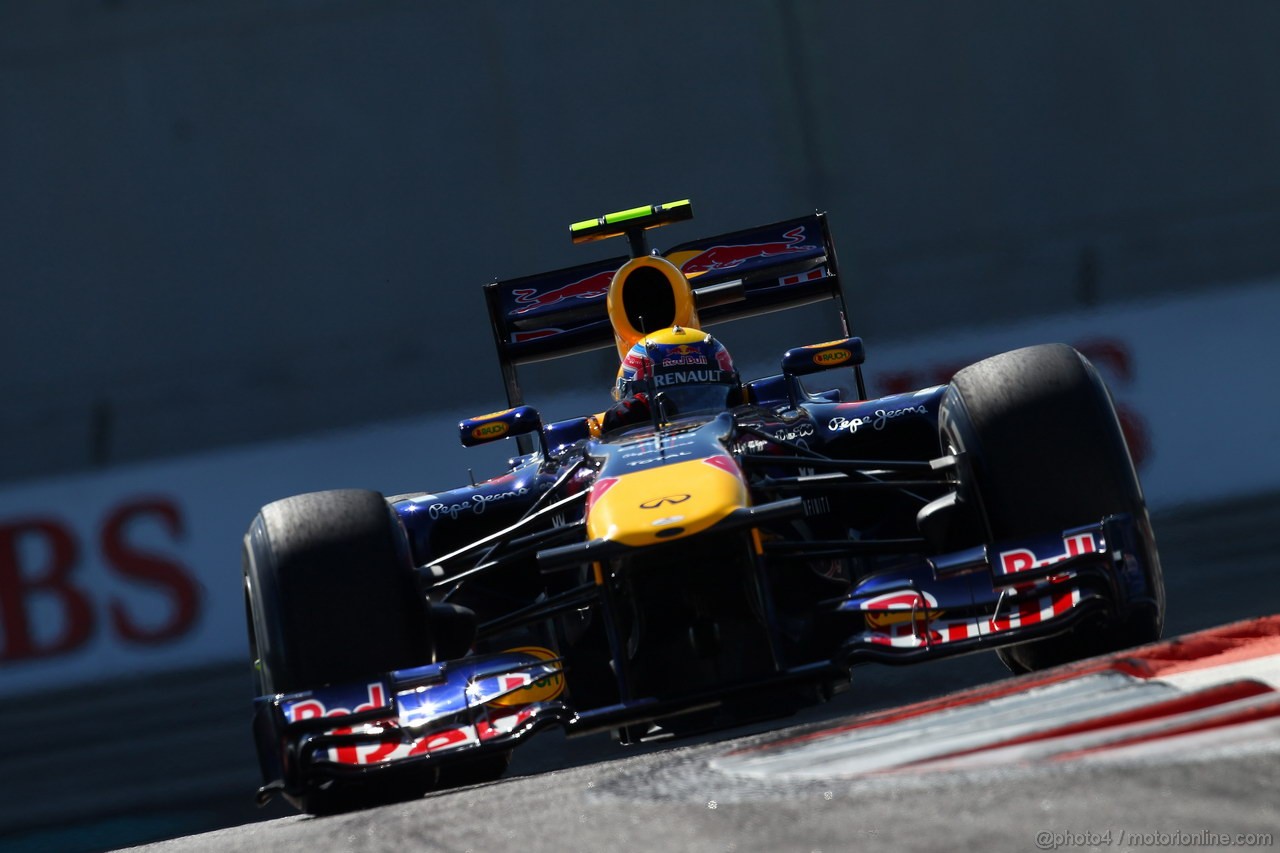 GP ABU DHABI, 11.11.2011- Prove Libere 2, Venerdi', Mark Webber (AUS), Red Bull Racing, RB7 