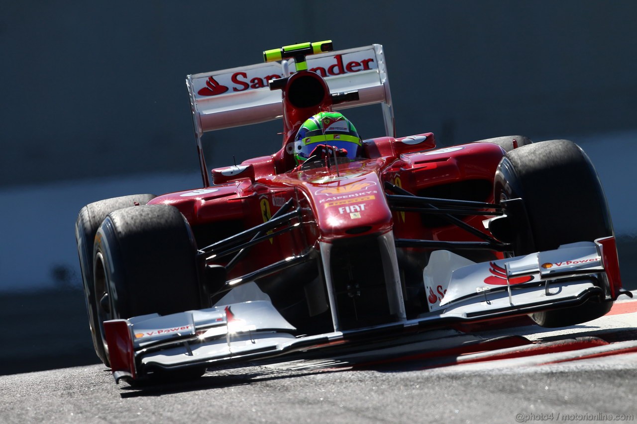 GP ABU DHABI, 11.11.2011- Prove Libere 1, Venerdi', Felipe Massa (BRA), Ferrari, F-150 Italia