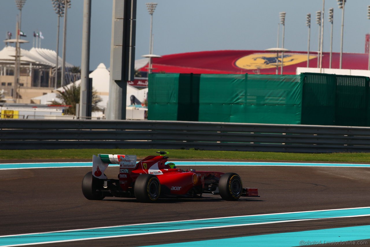 GP ABU DHABI, 11.11.2011- Prove Libere 1, Venerdi', Felipe Massa (BRA), Ferrari, F-150 Italia 