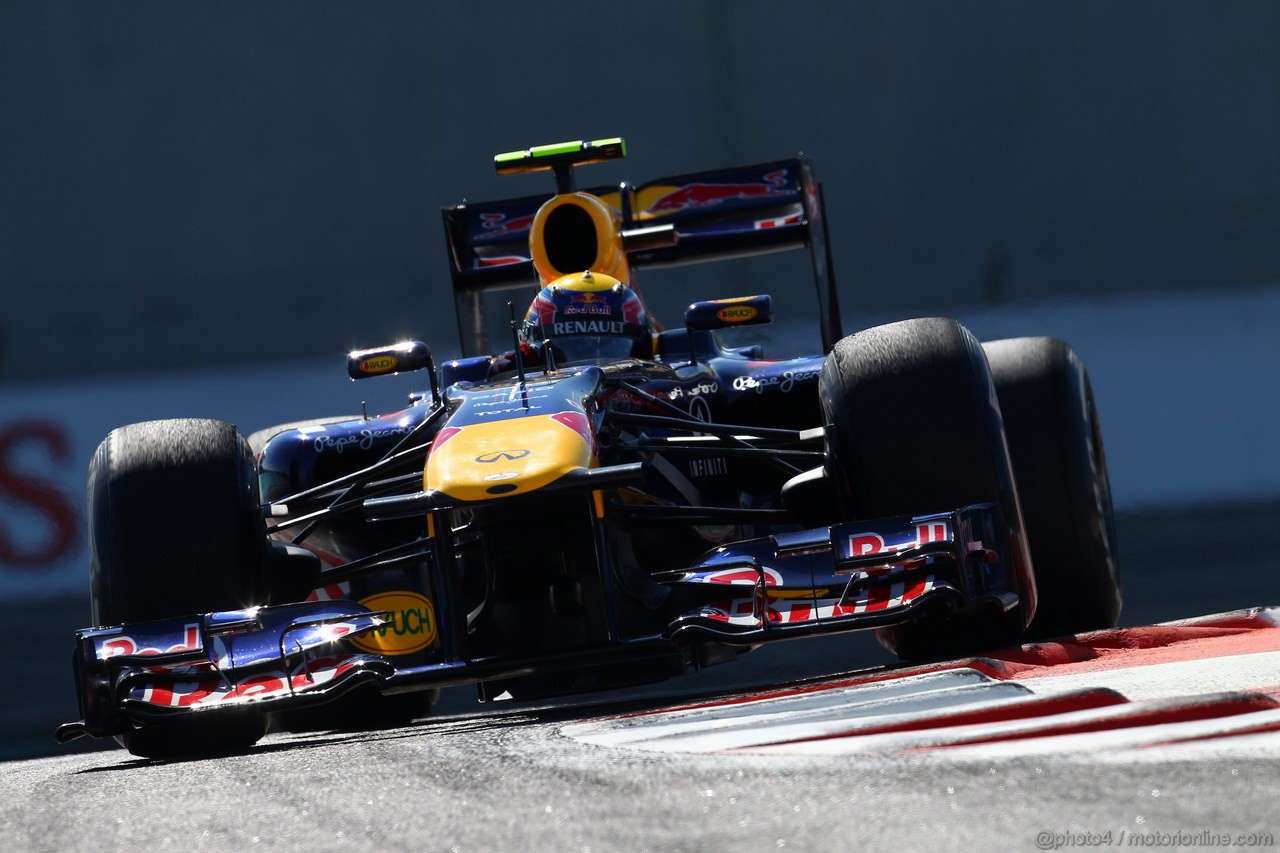 GP ABU DHABI, 11.11.2011- Prove Libere 1, Venerdi', Mark Webber (AUS), Red Bull Racing, RB7