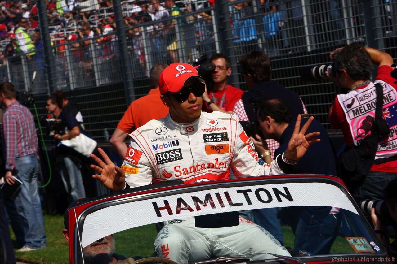 GP AUSTRALIA, 27.03.2011- Lewis Hamilton (GBR), McLaren  Mercedes, MP4-26 at drivers parade  