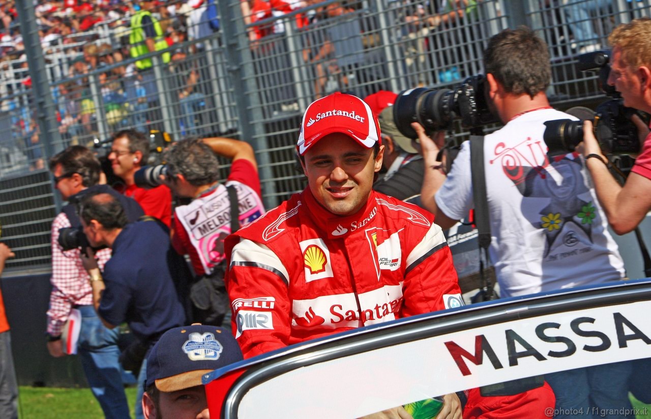 GP AUSTRALIA, 27.03.2011- Felipe Massa (BRA), Ferrari, F-150 Italia at drivers parade  